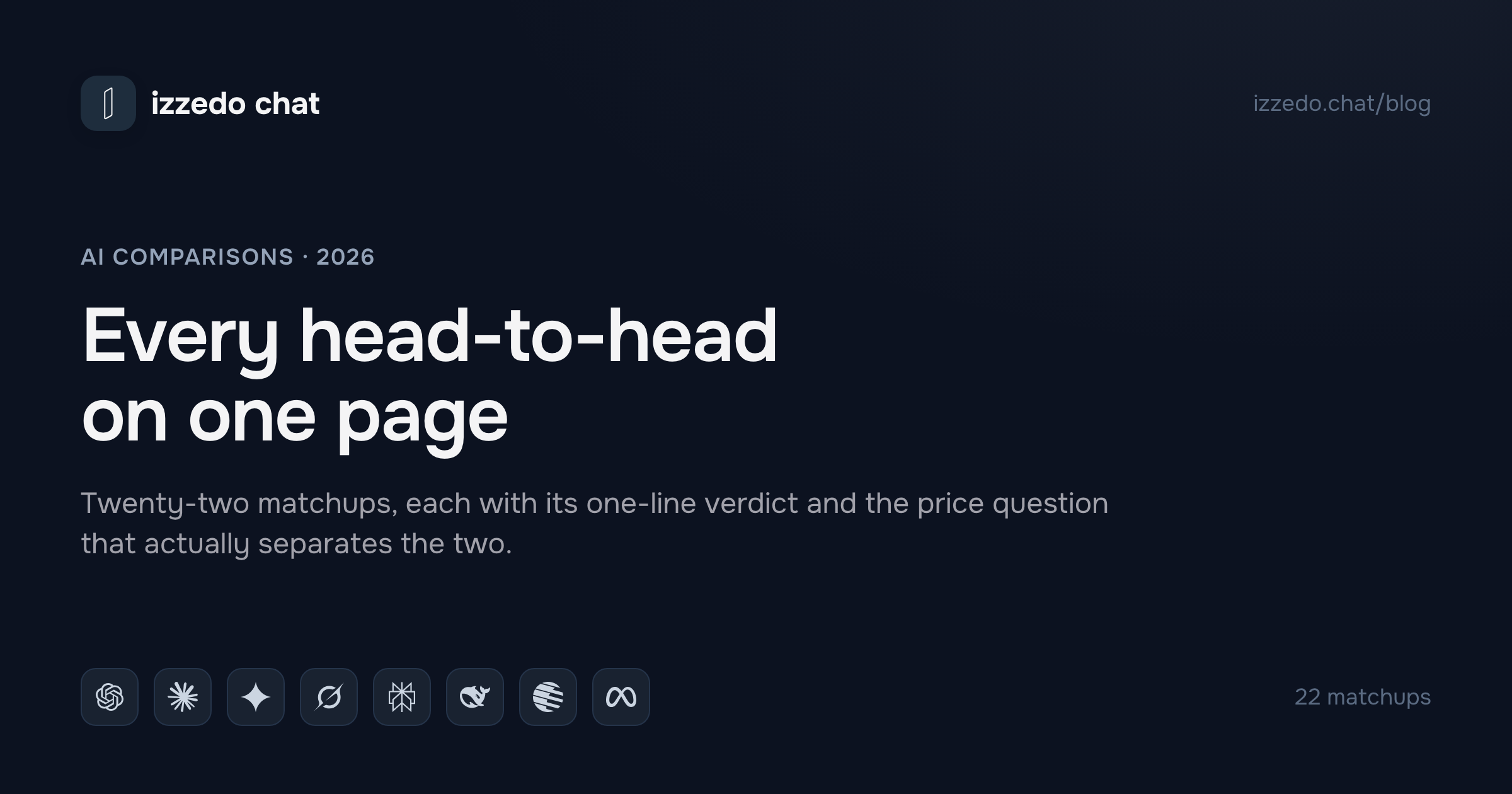 AI Comparisons (2026): Every Head-to-Head on One Page, With the Verdict and the Price Question